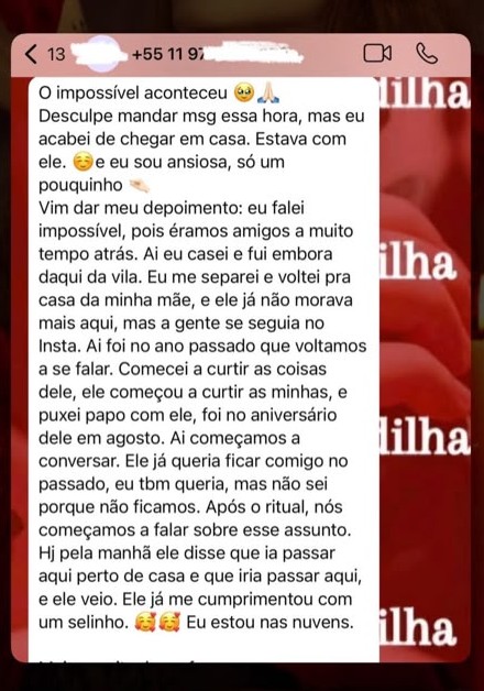 Depoimento de cliente 5: Reconciliação amorosa