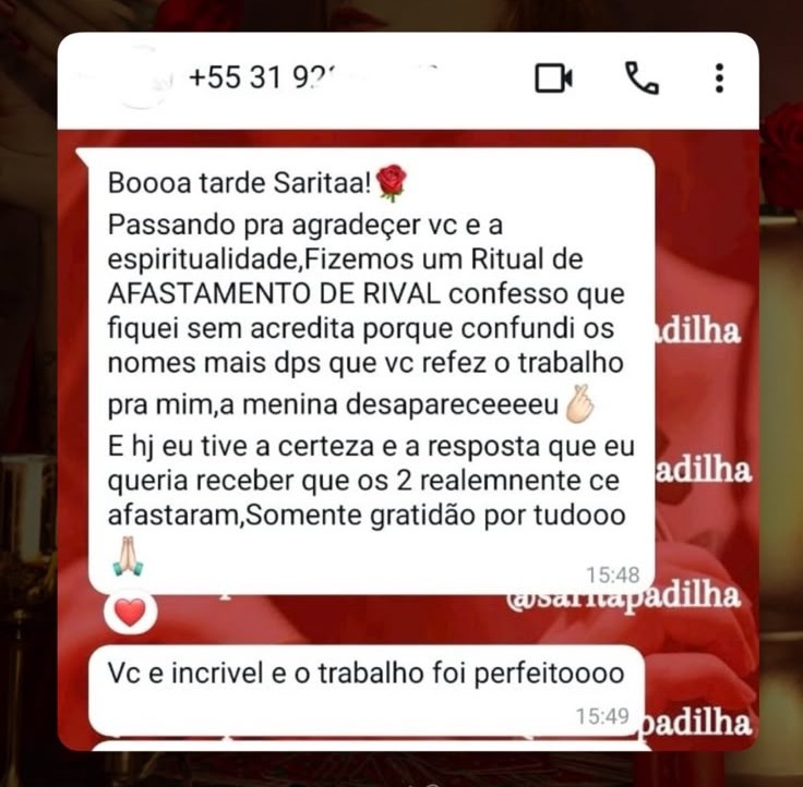 Depoimento de cliente 6: Afastamento de rival