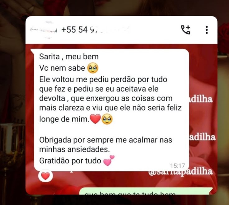 Depoimento de cliente 8: Retorno e reconciliação