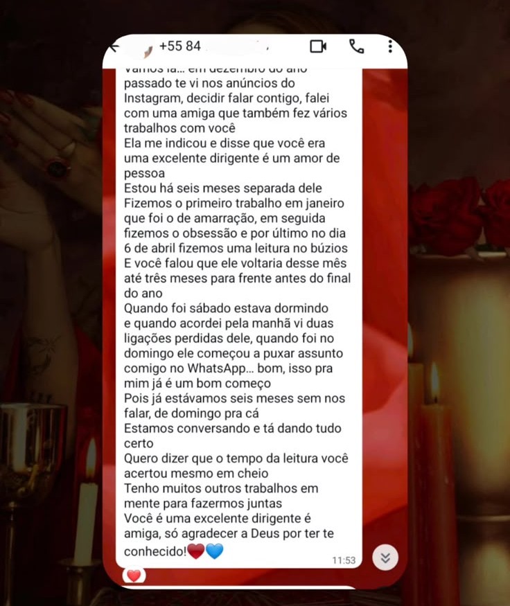 Depoimento de cliente 9: Contato após afastamento