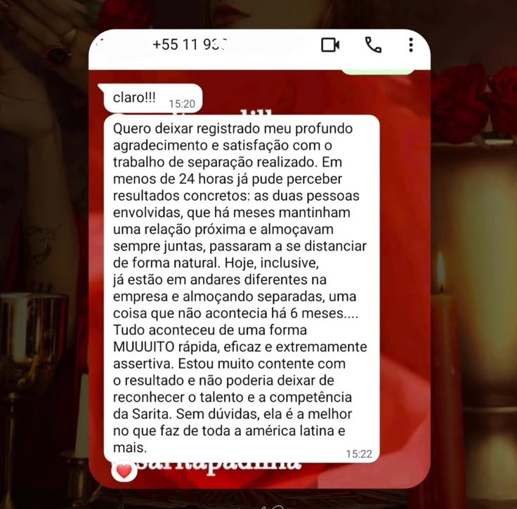 Depoimento de cliente 19: Resultado de separação