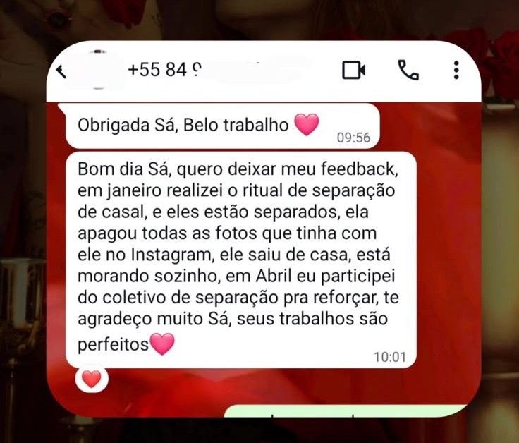 Depoimento de cliente 21: Separação confirmada