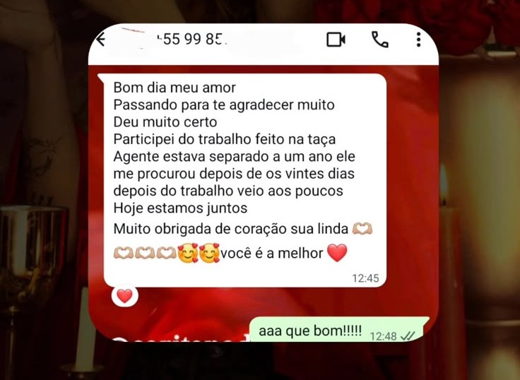 Depoimento de cliente 29: Reconciliação amorosa