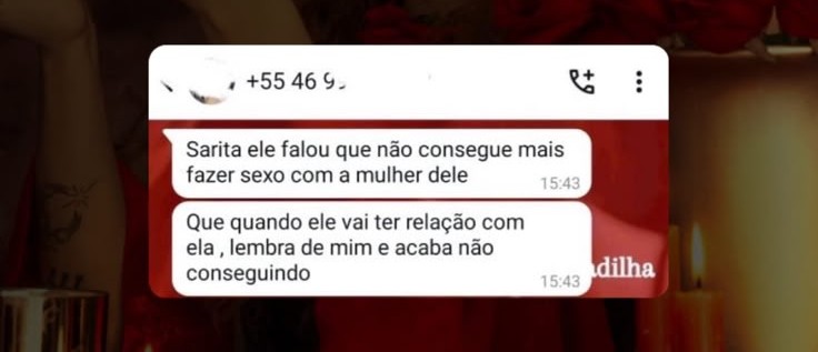 Depoimento de cliente 34: Relato amoroso