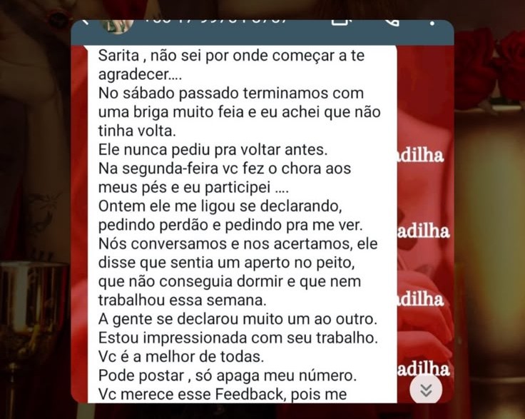 Depoimento de cliente 44: Reconciliação
