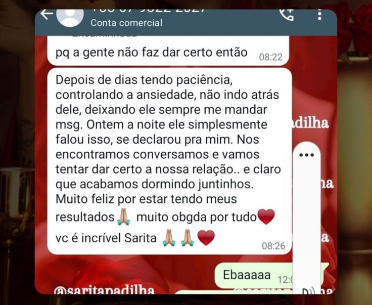 Depoimento de cliente 45: Retomada do relacionamento